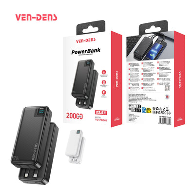 VEN-DENS VD-PB061 20000mAh Power Bank W/Cable