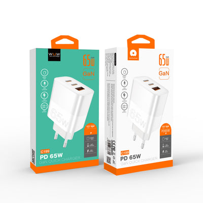 WUW-C199 PD*2+QC3.0 65W GaN Charger