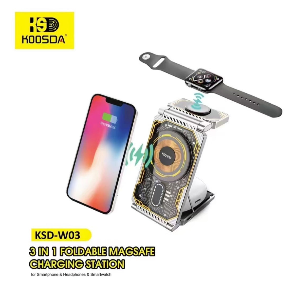 Koosda KSD-W03 3in1 Wireless Charger
