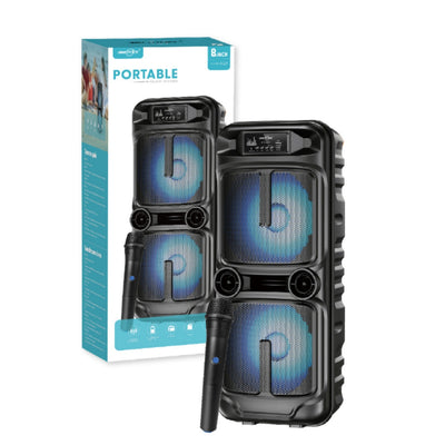 GTS-2021 Bluetooth 8"*2 Speaker W/Wireless Mic