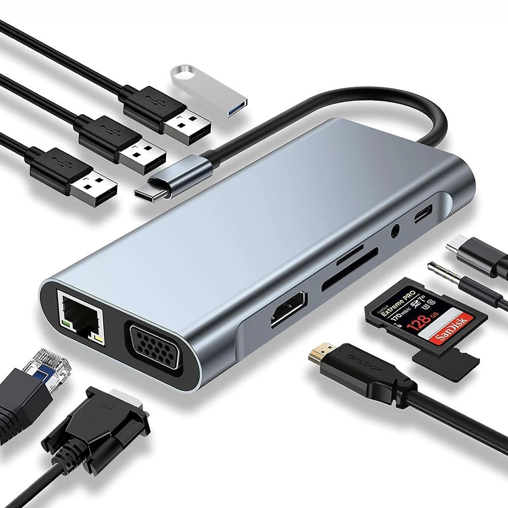 11in1 Type-C to HDTV HUB