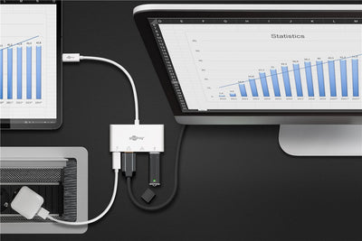 Goobay USB C Multiport Adapter HDMI Ethernet PD White - additional view