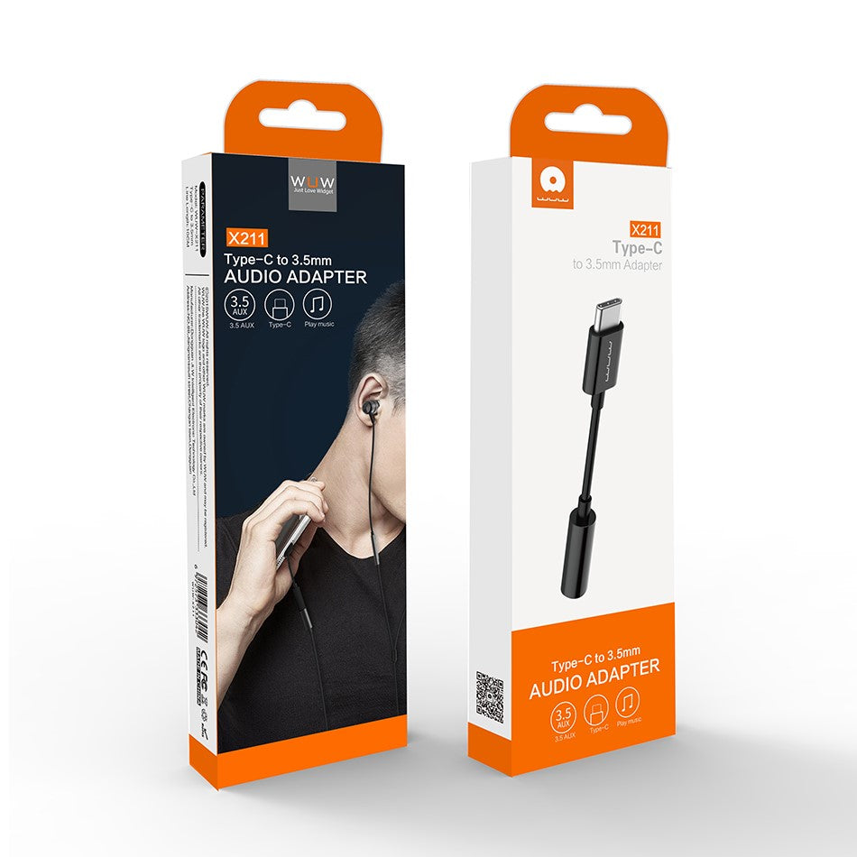 WUW X211 3.5mm(M) to Type-C(F) Cable