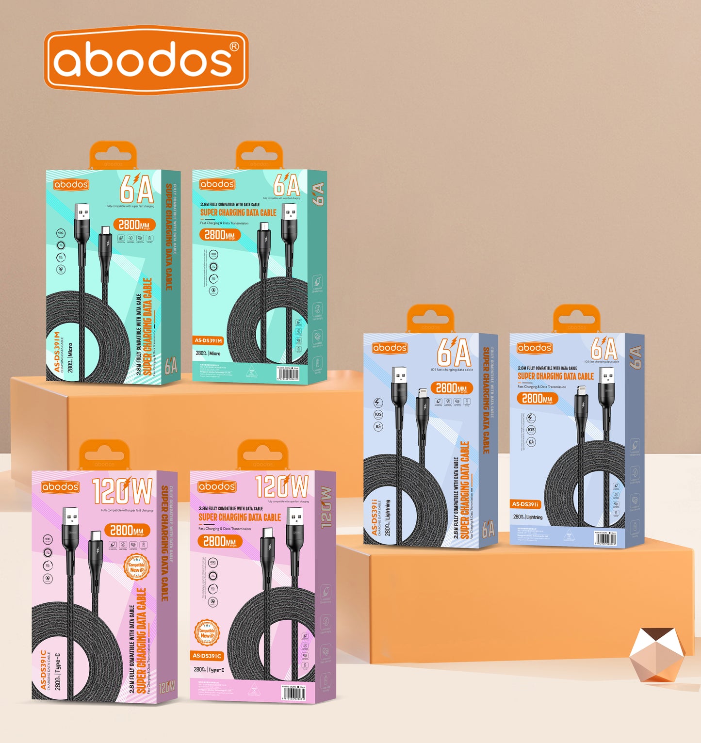 Abodos AS-DS391C 120W Type-C 2.8M Cable