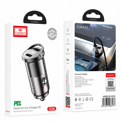Earldom ES-CC45 PD*2 36W Car Charger