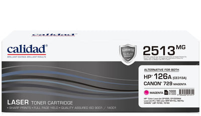 Calidad 2513-MG Magenta Toner alternative for HP 126A Magenta (CE313A); CANON CART 329M, CART 729M