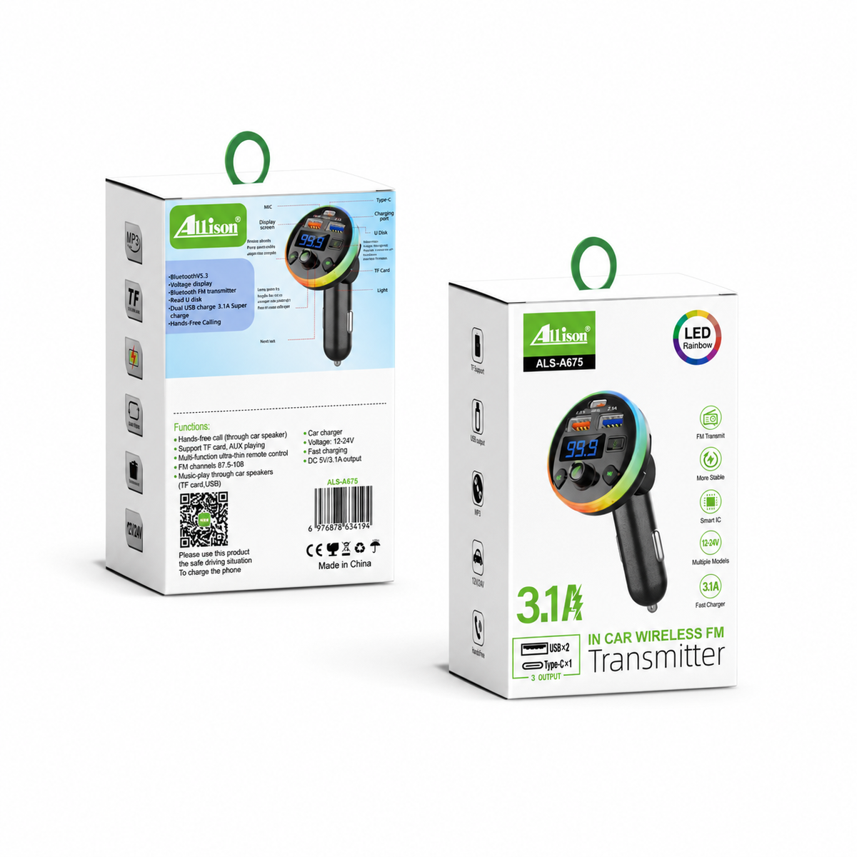 Allison ALS-A675 Bluetooth Car FM Transmitter