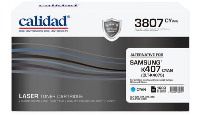 Calidad 3807-CYWW Cyan Toner alternative for SAMSUNG K407
