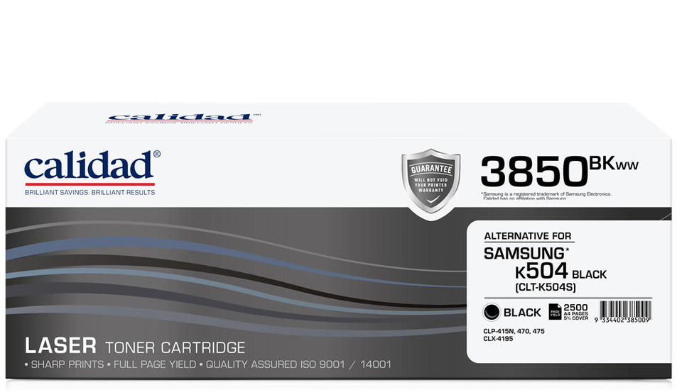 Calidad 3850-BKWW Black Toner alternative for SAMSUNG ML4550 / ML4550 / CLTK504S