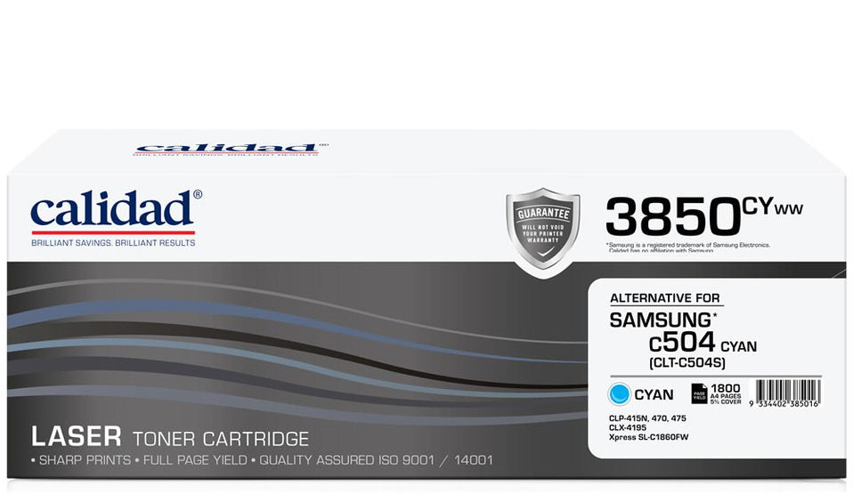 Calidad 3850-CYWW Cyan Toner alternative for SAMSUNG ML4550 / ML4550 / CLTK504S