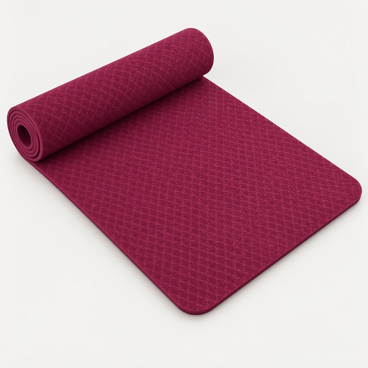 Textured Yoga & Exercise Mat – Non-Slip Fitness Mat (1830*610*8mm) - Maroon