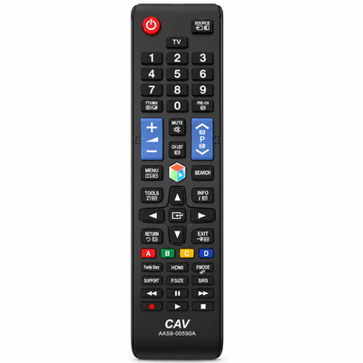Samsung AA5900590A smart TV remote control, black, front view
