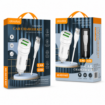 Abodos AS-GS19 2.4A 2USB Car Charger - Micro