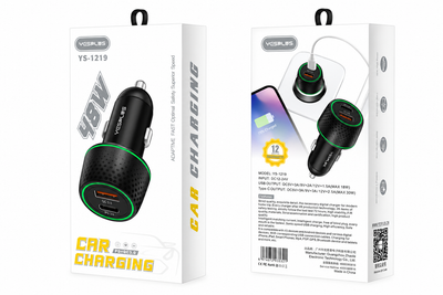 YESPLUS YS-1219 PD+USB 48W Car Charger