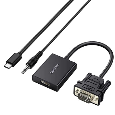 UGREEN VGA to HDMI Converter | Male to Female | 1080P Full HD – Black