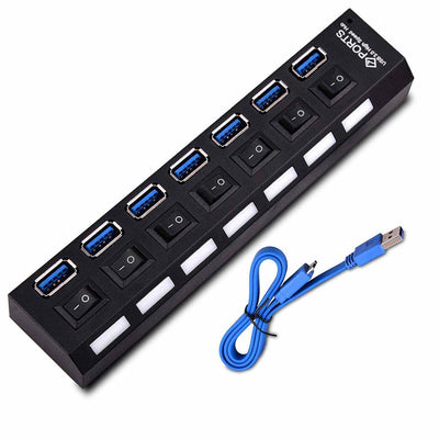 7 Ports 3.0 USB HUB W/Switch & Power