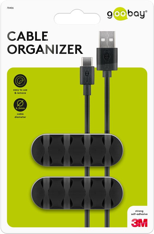 Goobay Cable Management 4 Slots 2-Piece Set - Black