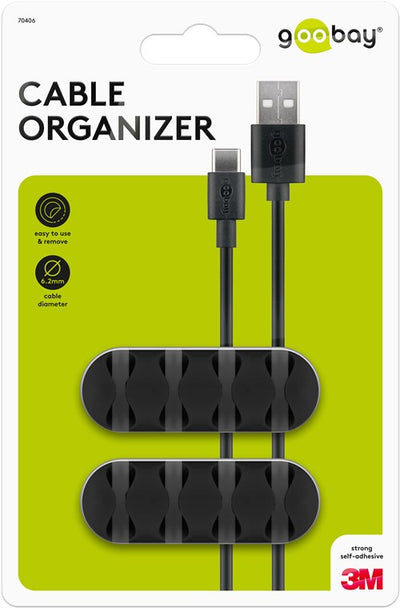 Goobay Cable Management 4 Slots 2-Piece Set - Black