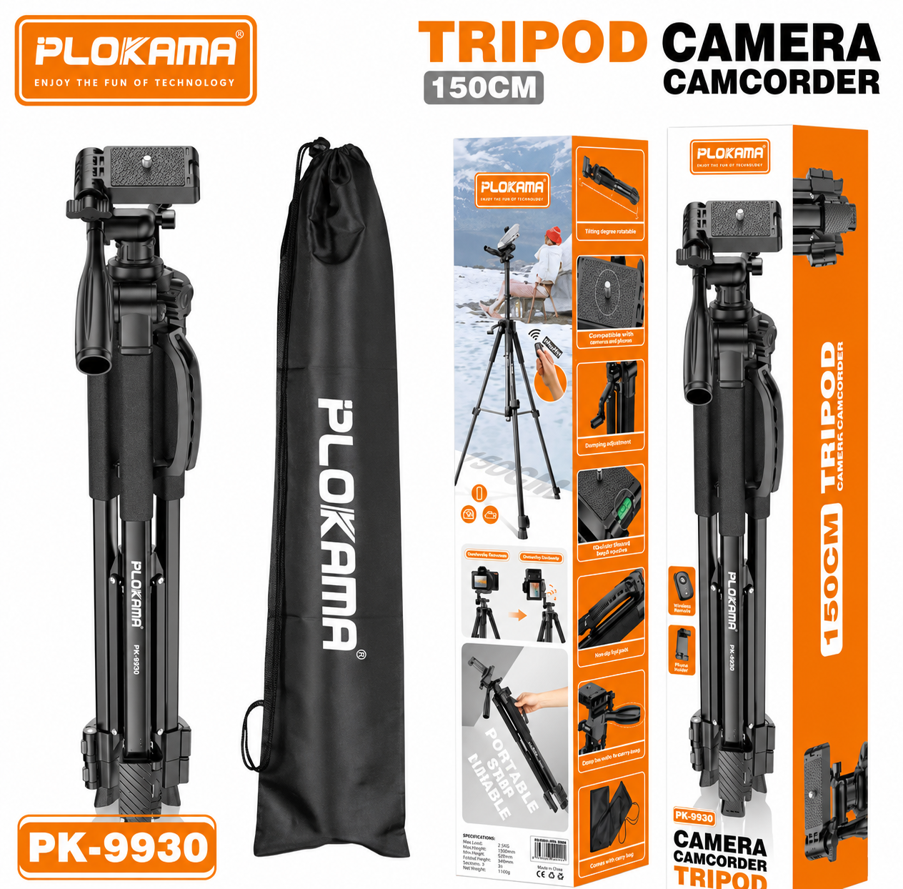 Plokama PK-9930 Tripod 1.5m Stand