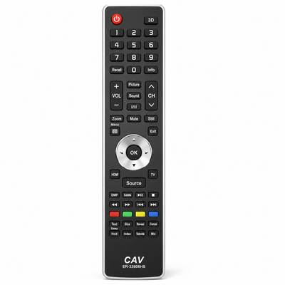 Hisense ER-33906HS TV remote control replacement, black, front view