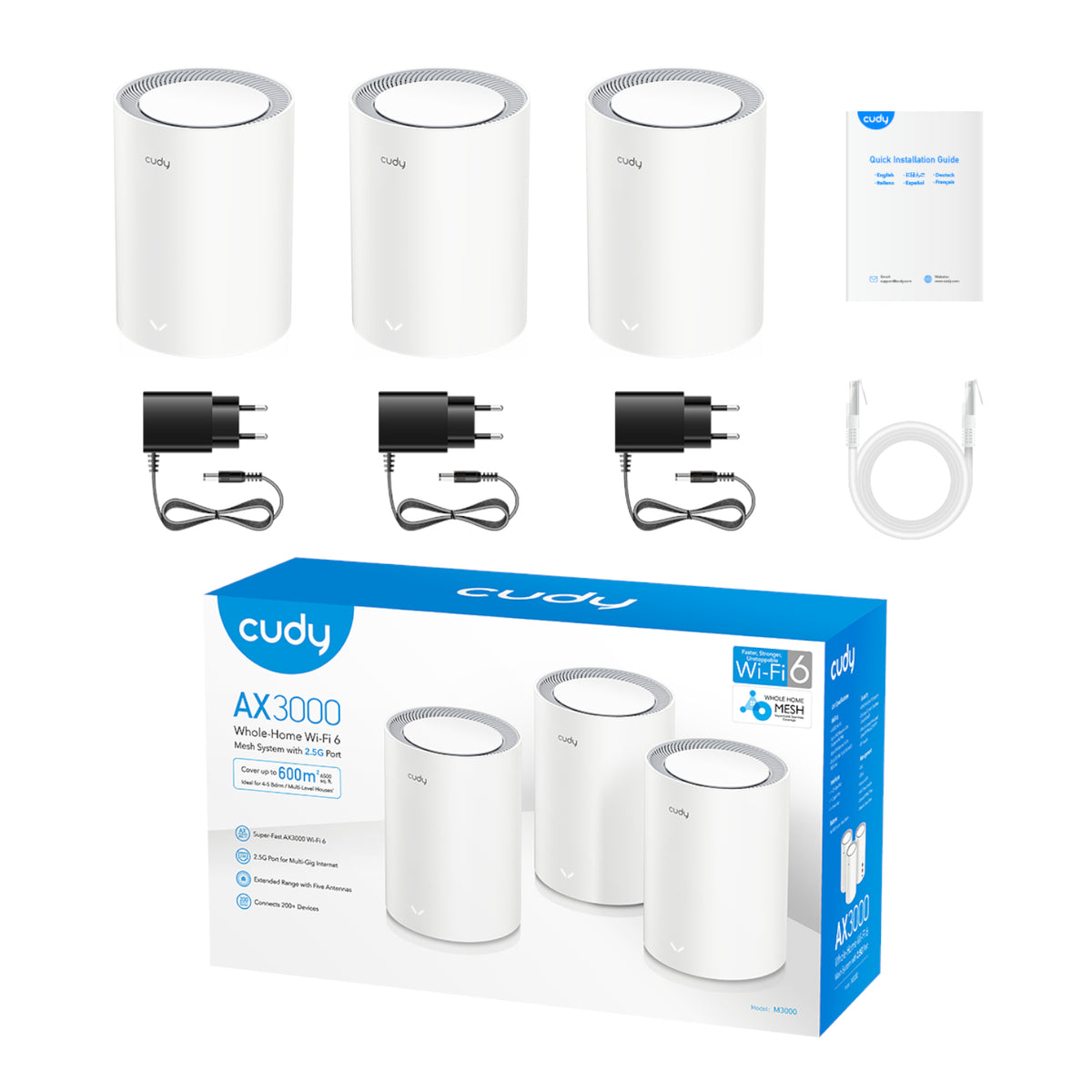 Cudy AX3000 Wi-Fi 6 Mesh Kit 3 Pack - White