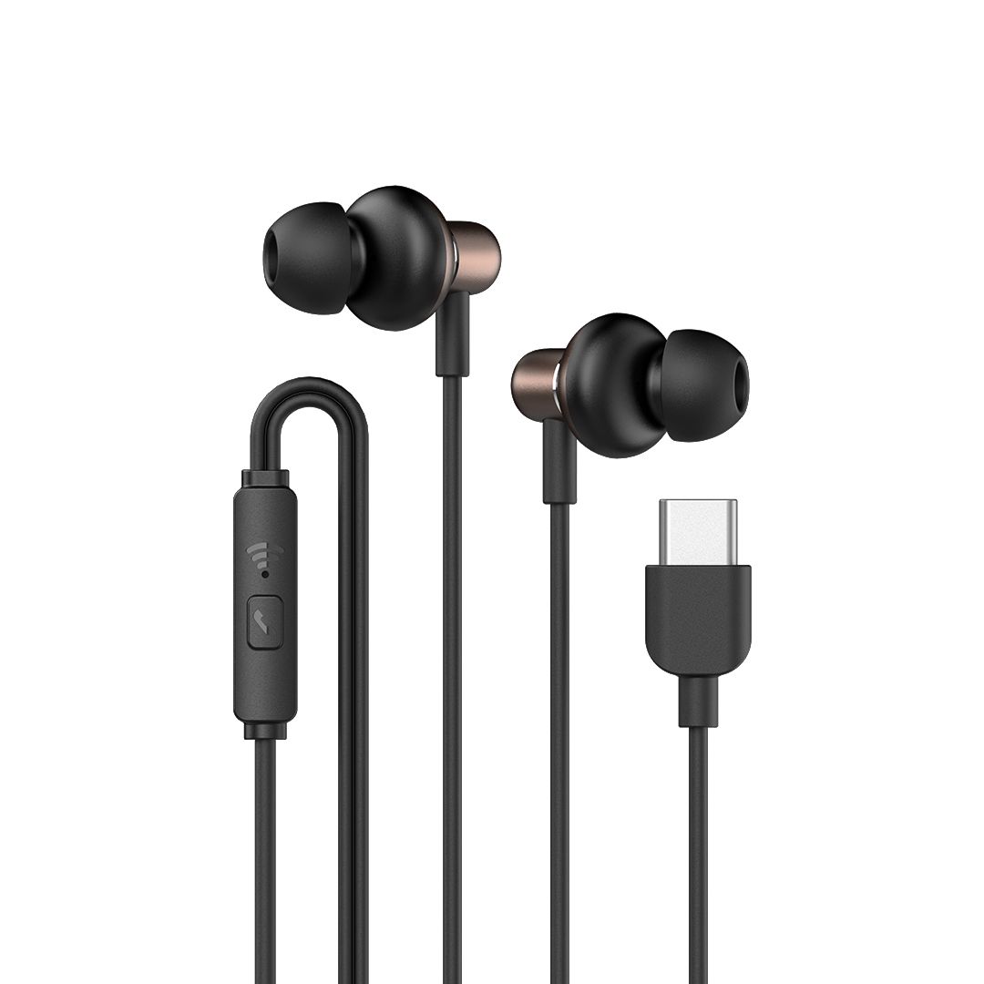 SonicGear Hyperbass Buds 1 Type C Wired Earphones - Gun Metal