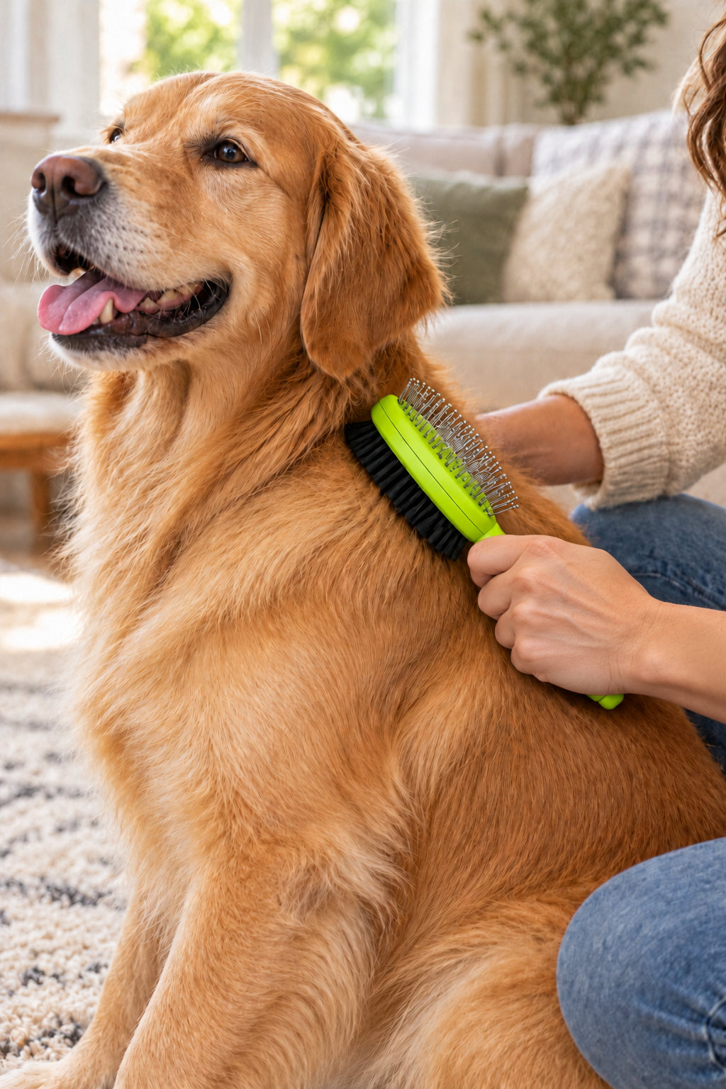 Double-Sided Grooming Comb – Green