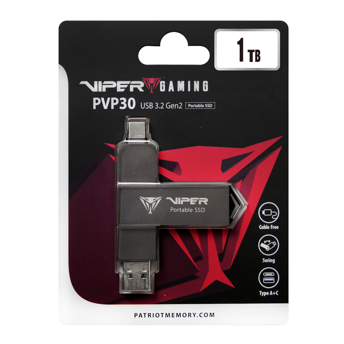 Patriot PVP30 1TB Duo Compact External Portable SSD