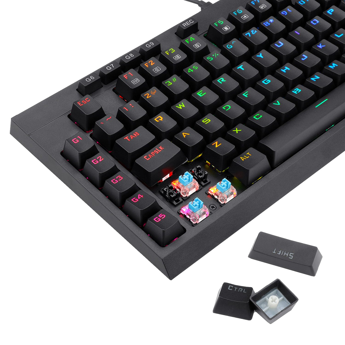 Redragon K588 RGB Pro BROADSWORD TKL Mechanical Wired Gaming Keyboard - Black