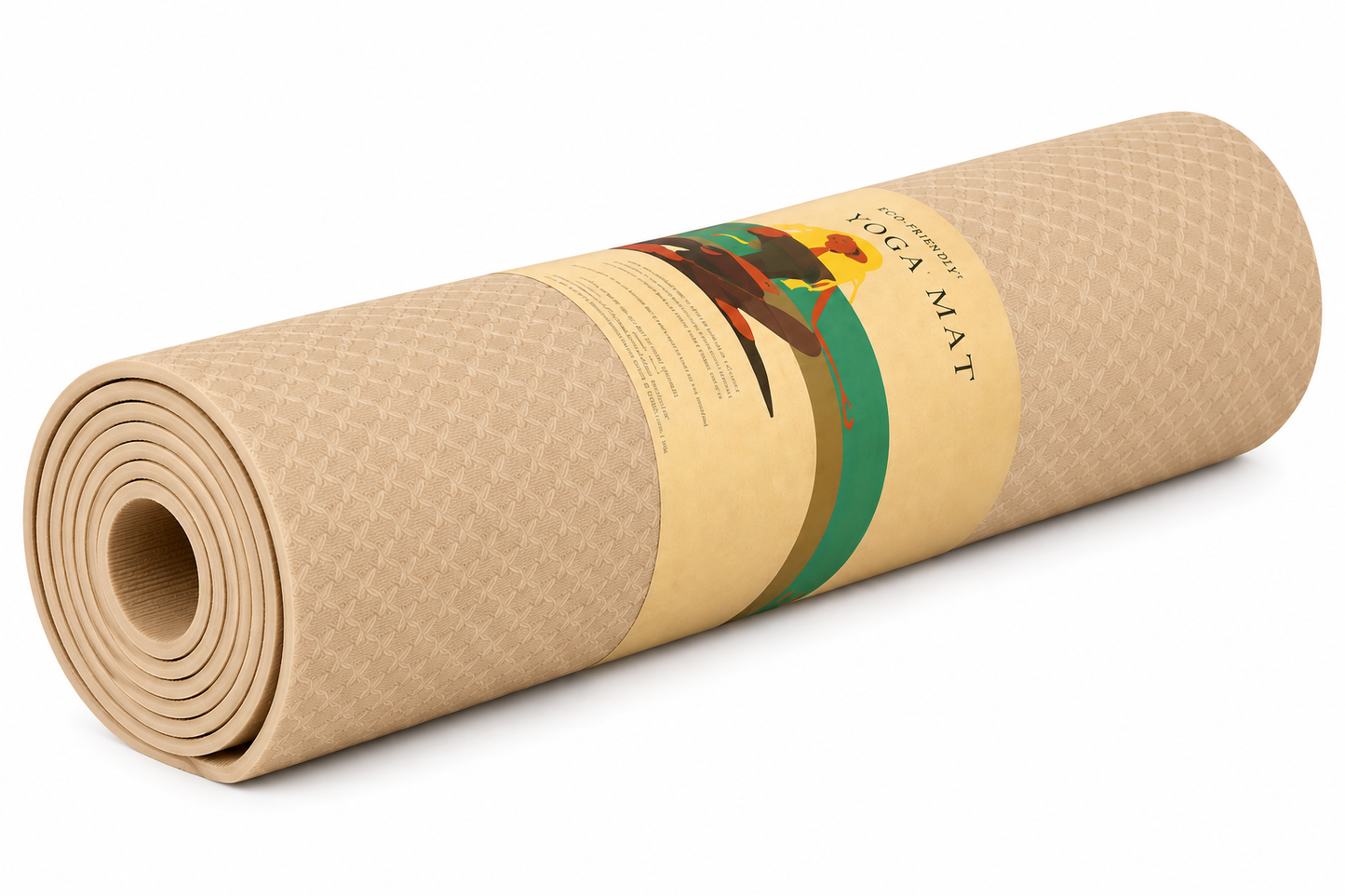 Textured Yoga & Exercise Mat – Non-Slip Fitness Mat (8mm) - Beige