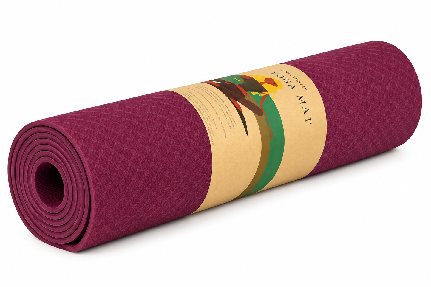 Textured Yoga & Exercise Mat – Non-Slip Fitness Mat (8mm) - Maroon