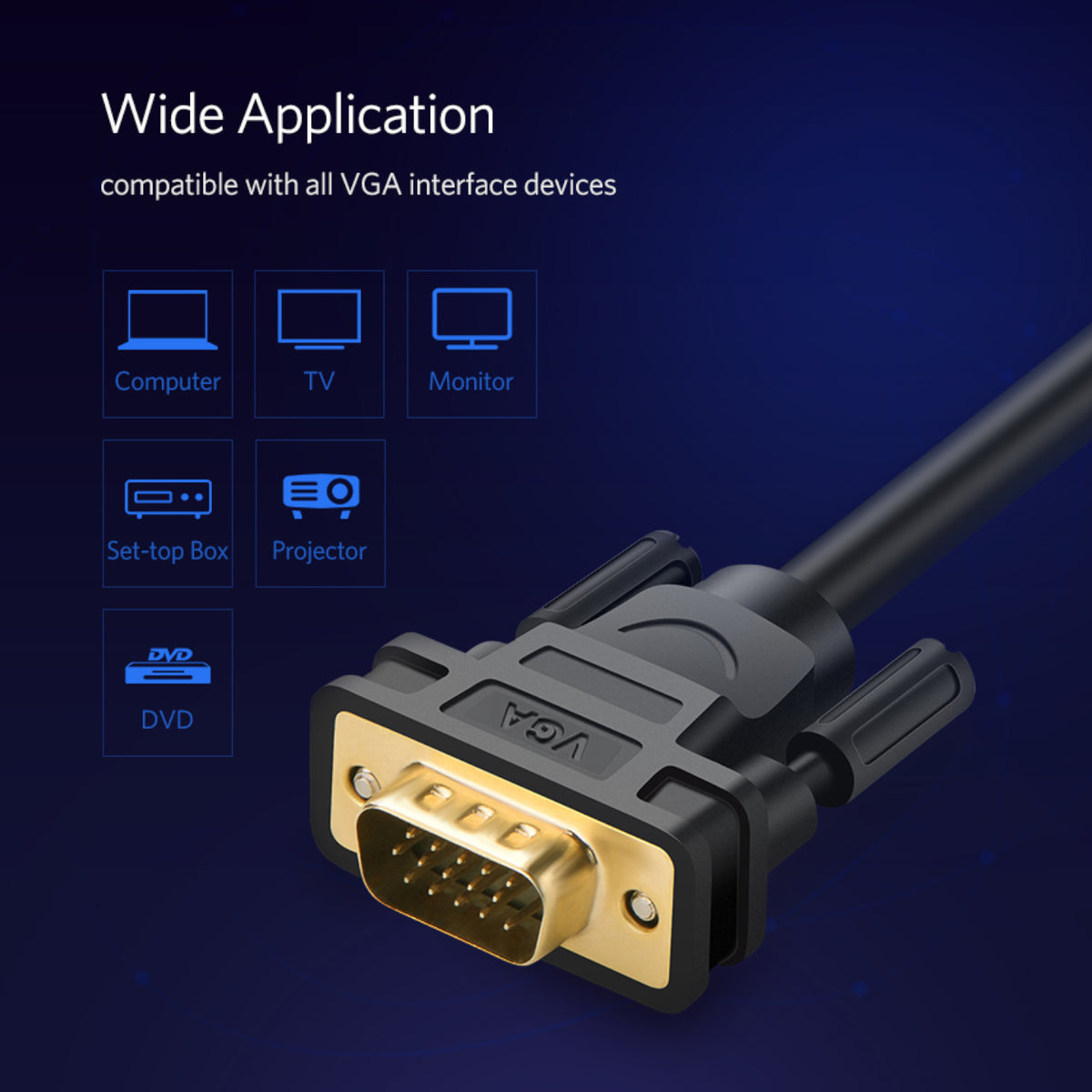 UGREEN VG101 VGA Male to Male Cable 1.5M
