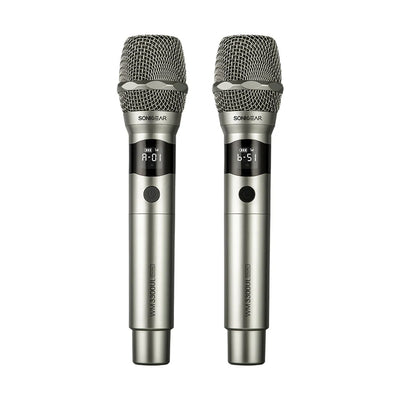 SonicGear WM 3300 UL Dual Professional UHF Wireless Microphone - Platinum