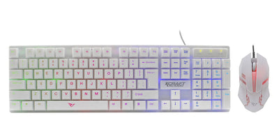 Alcatroz X-Craft XC 1000 Gaming USB Wired Keyboard and Mouse - White