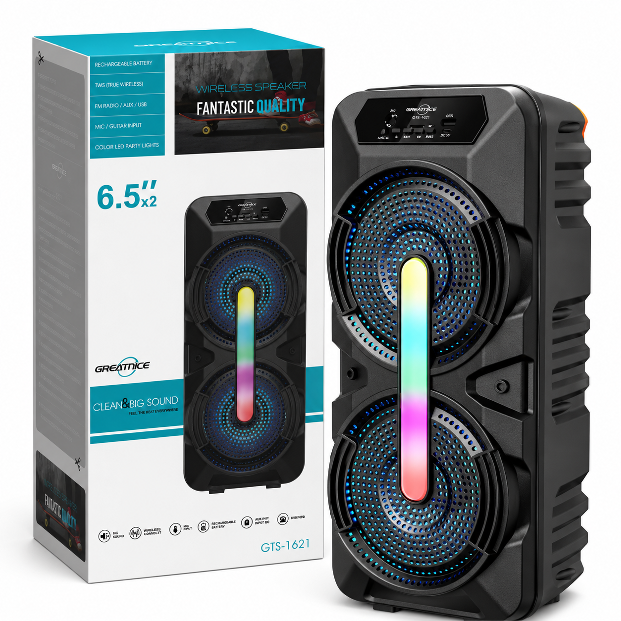 Greatnice GTS-1621 Bluetooth 2*6.5" Speaker