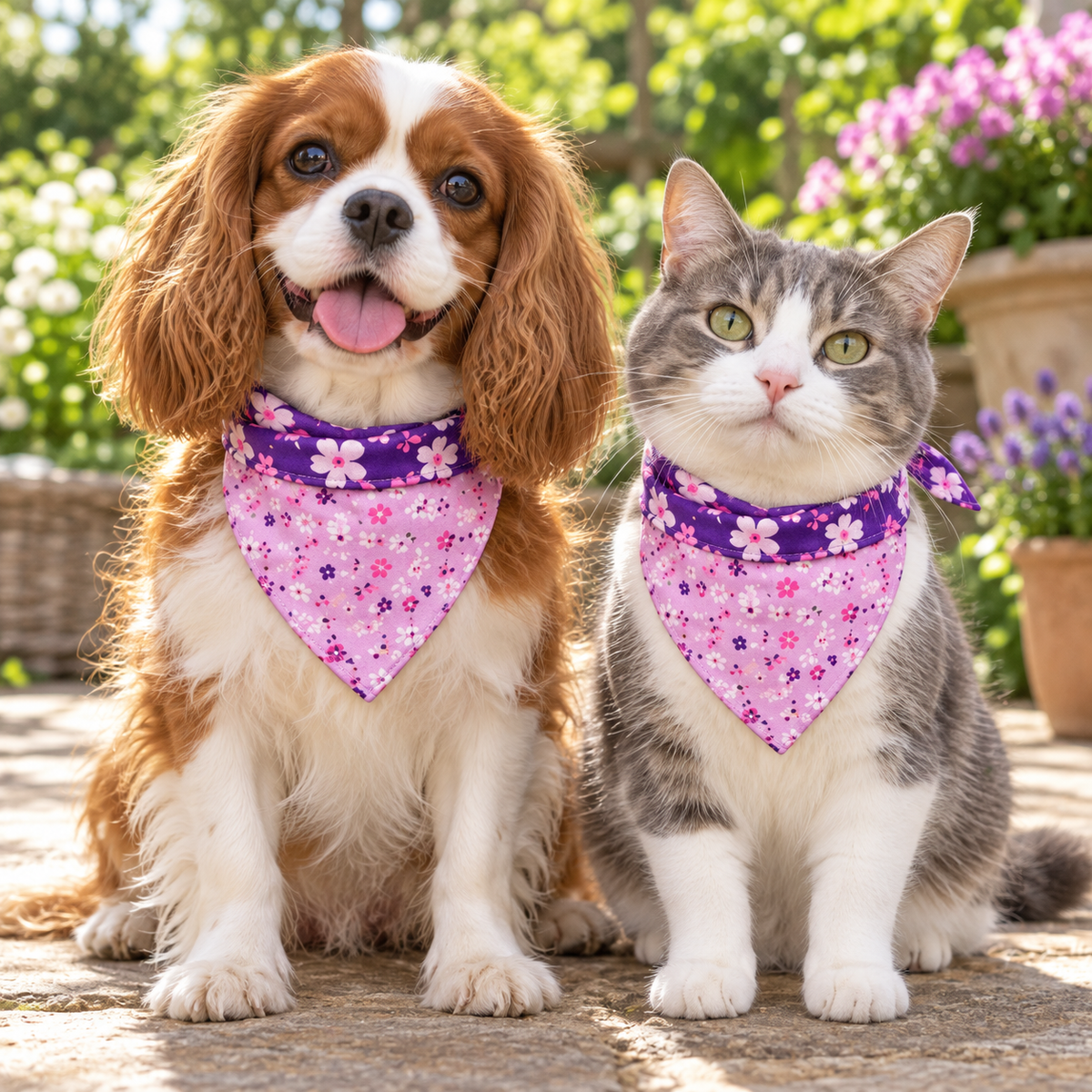 Double-Layer Pet Bandana - Purple