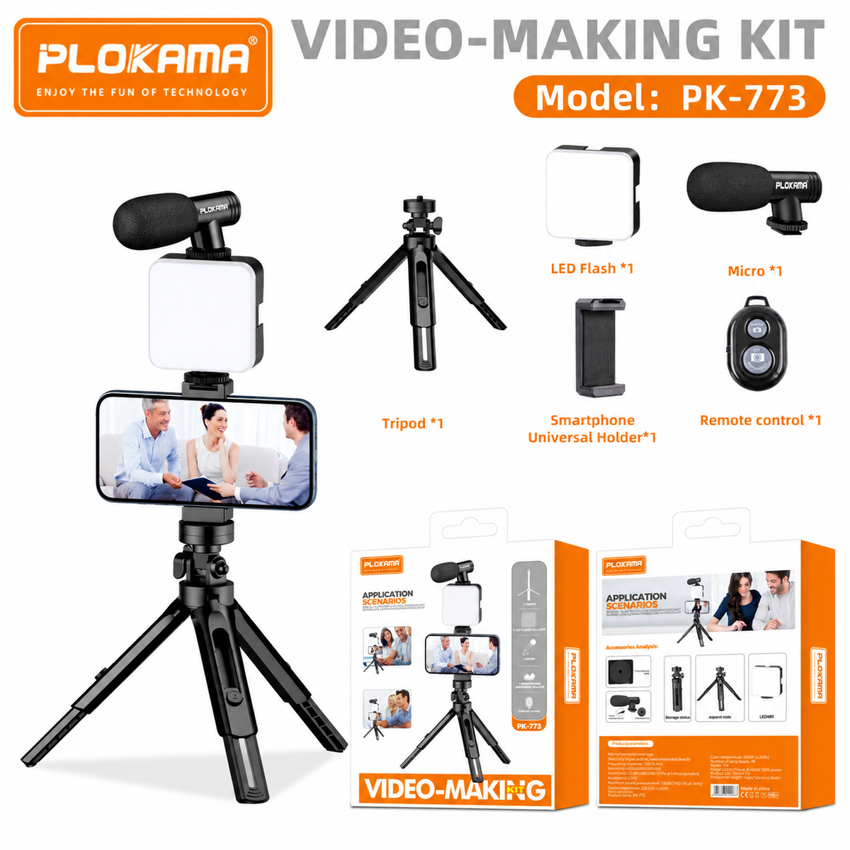 Plokama PK-773 Smartphone Video-Making Kit