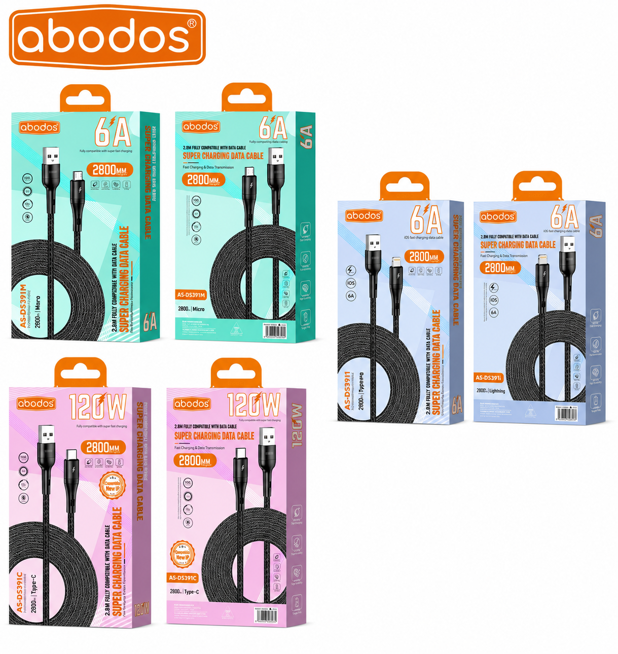 Abodos AS-DS391C 120W Type-C 2.8M Cable