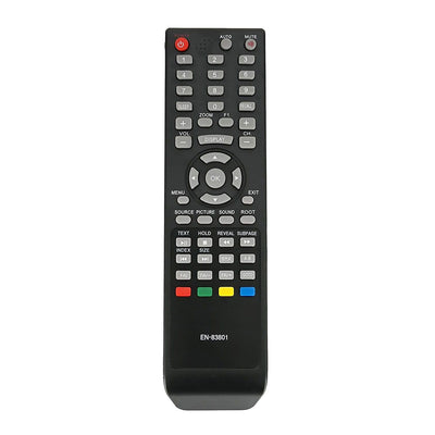 Hisense EN-83801 TV remote control replacement, black, front view