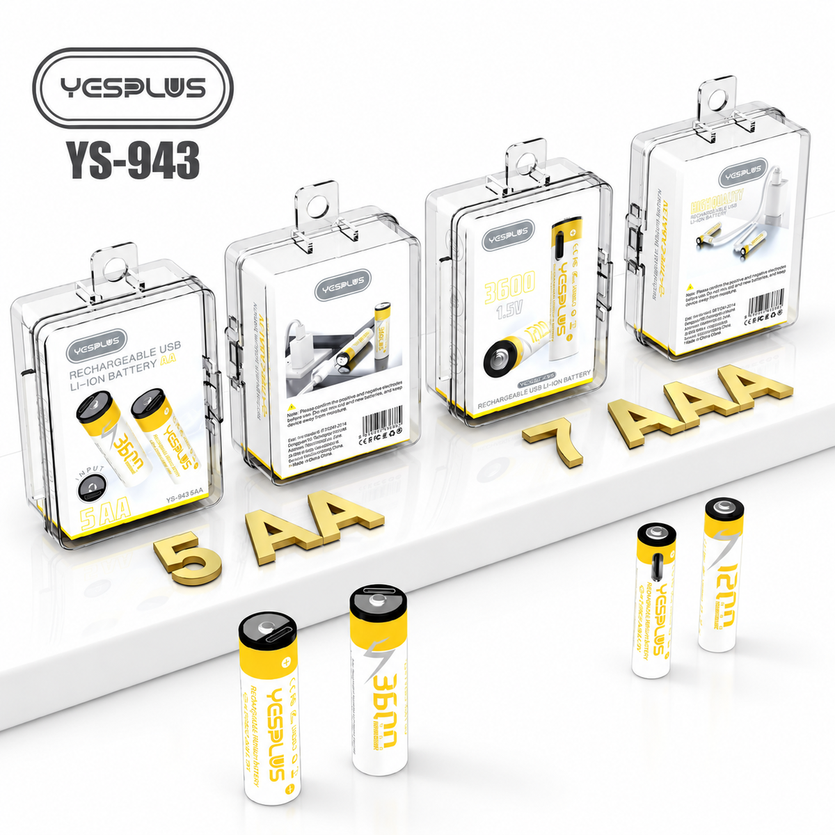 YESPLUS YS-943 AAA*2 Rechargeable Battery