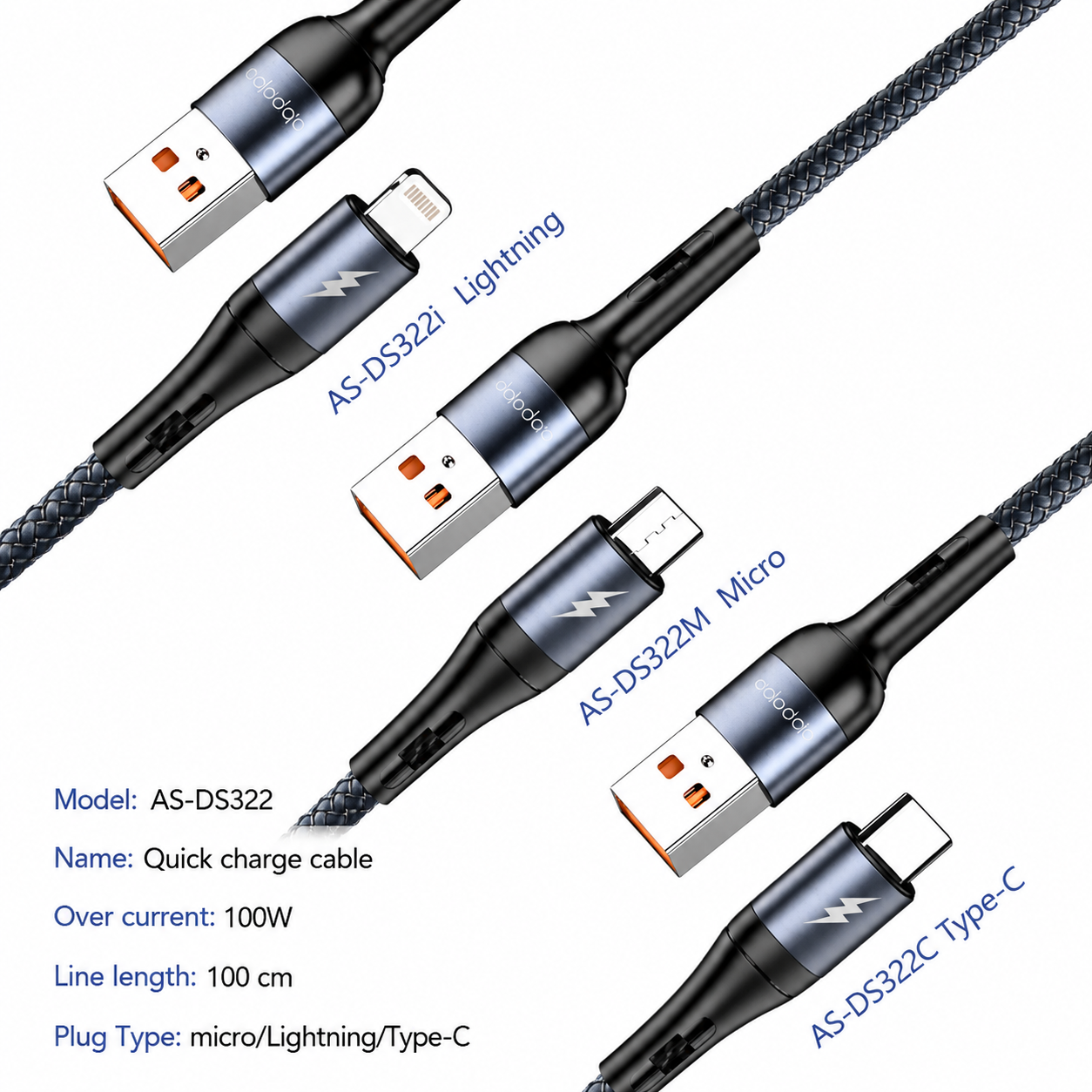 Abodos AS-DS322I 6A iPhone Cable
