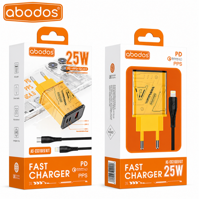 Abodos AS-CS316EU USB+PD*2 25W Charger - iPhone