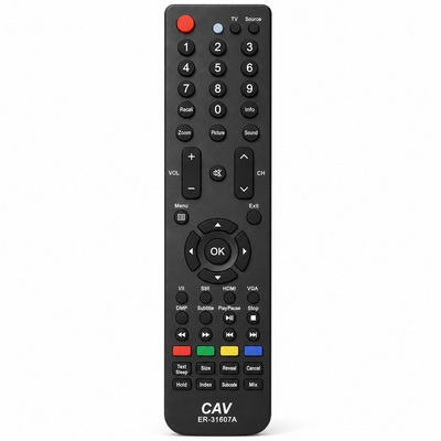 Hisense ER-31607A TV remote control replacement, black, front view