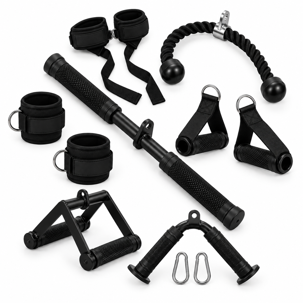 Multi-Purpose Cable Machine Attachment Set 7 Piece rearranged product view