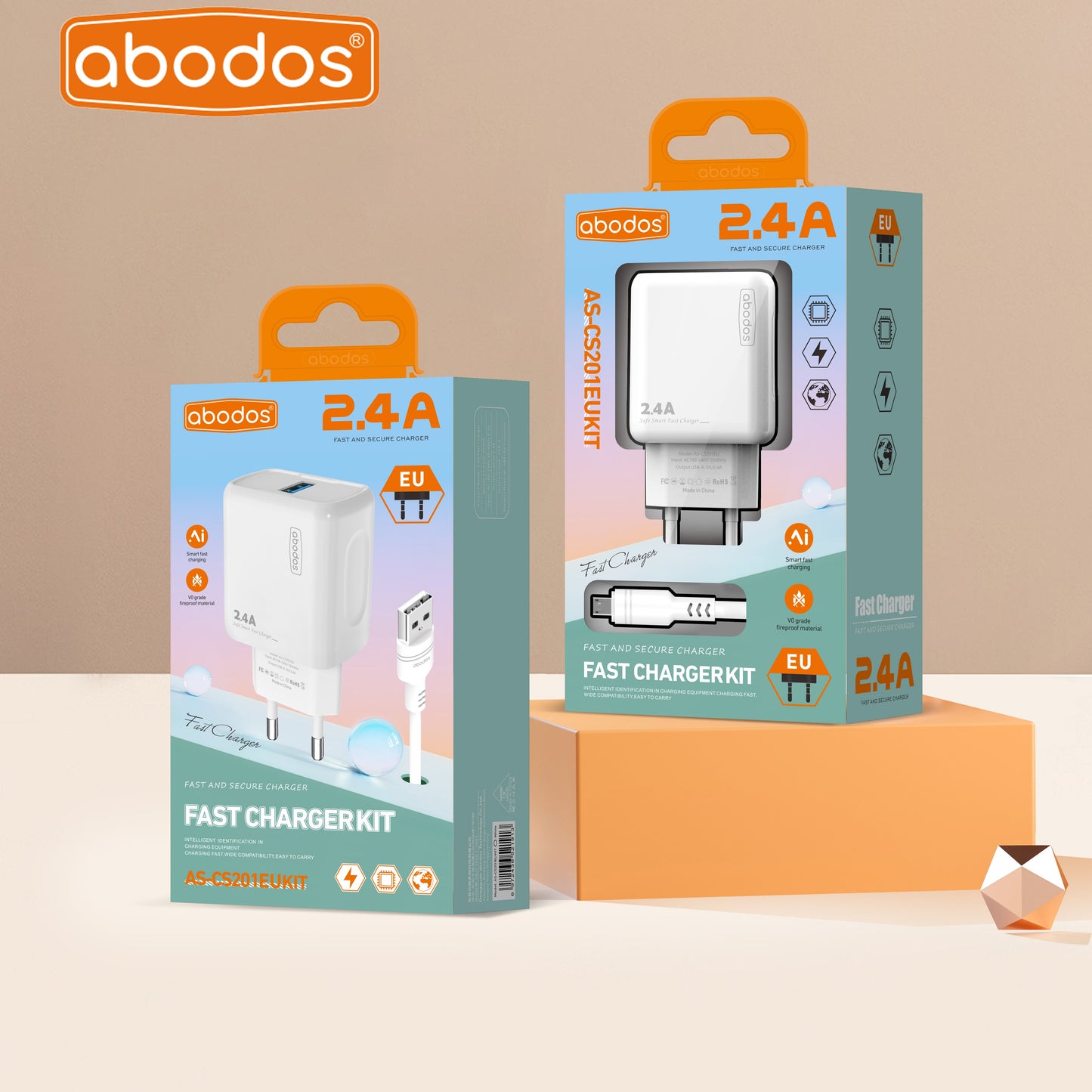 Abodos AS-CS201EU 2.4A Charger - iPhone