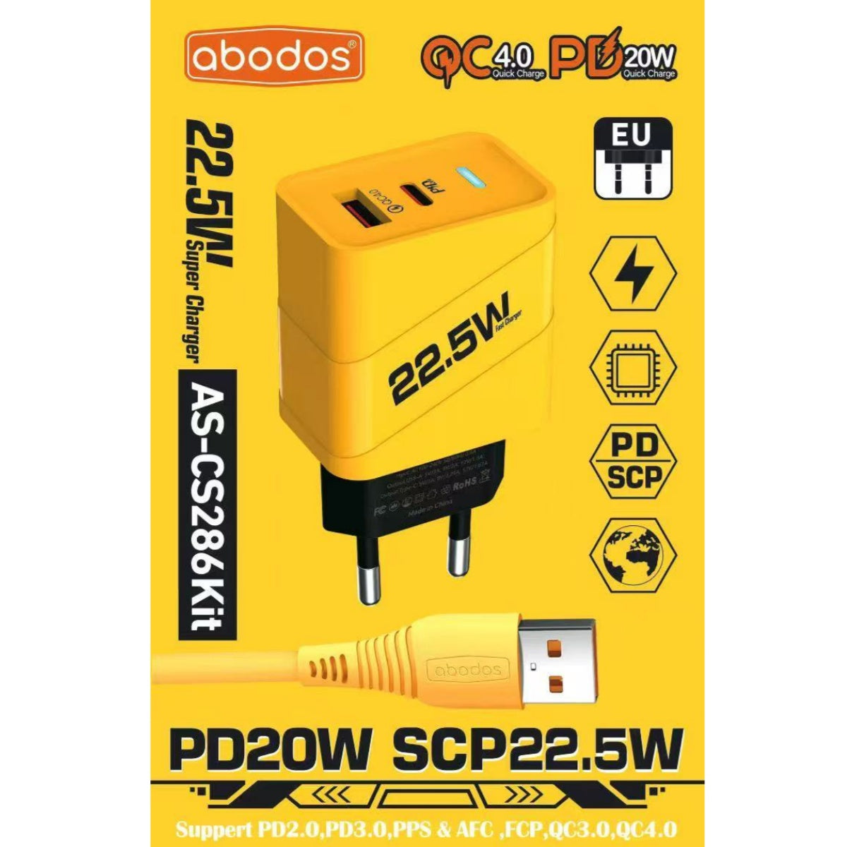 Abodos AS-CS286 QC4.0+PD 22.5W - iPhone