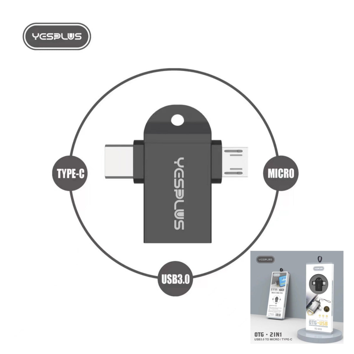 YESPLUS YS-1413 USB3.0 to Micro/Type-C OTG