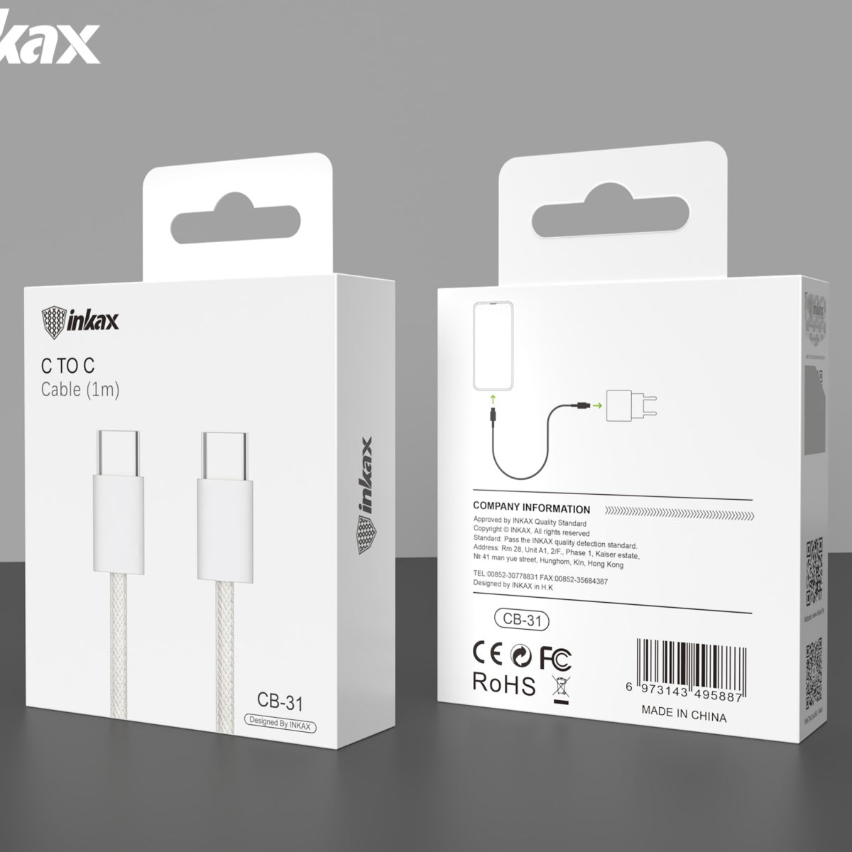 Inkax CB-31 60W Type-C ~ Type-C Cable