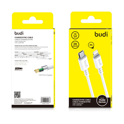 budi M8J011TL 3A Type-C~iPhone Cable
