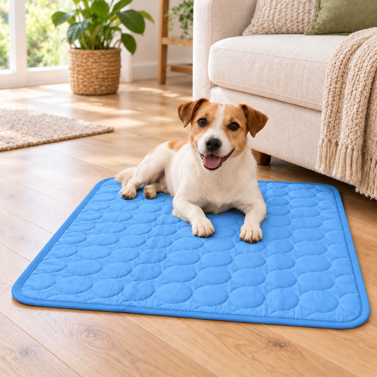 Ice-Silk Cooling Mat for Dogs & Cats – Medium 60 × 50 cm - Blue